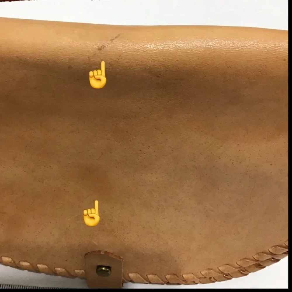 Madewell Leather Whip Stitch Natural Crossbody Bag